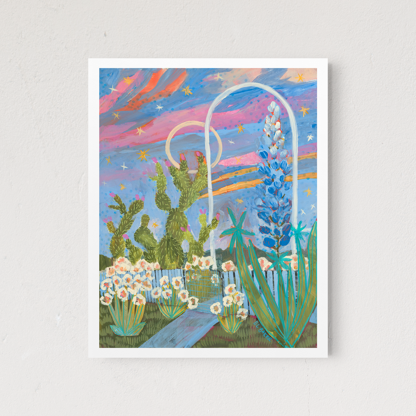 Blue Bonnets Prickly Pear Sunset