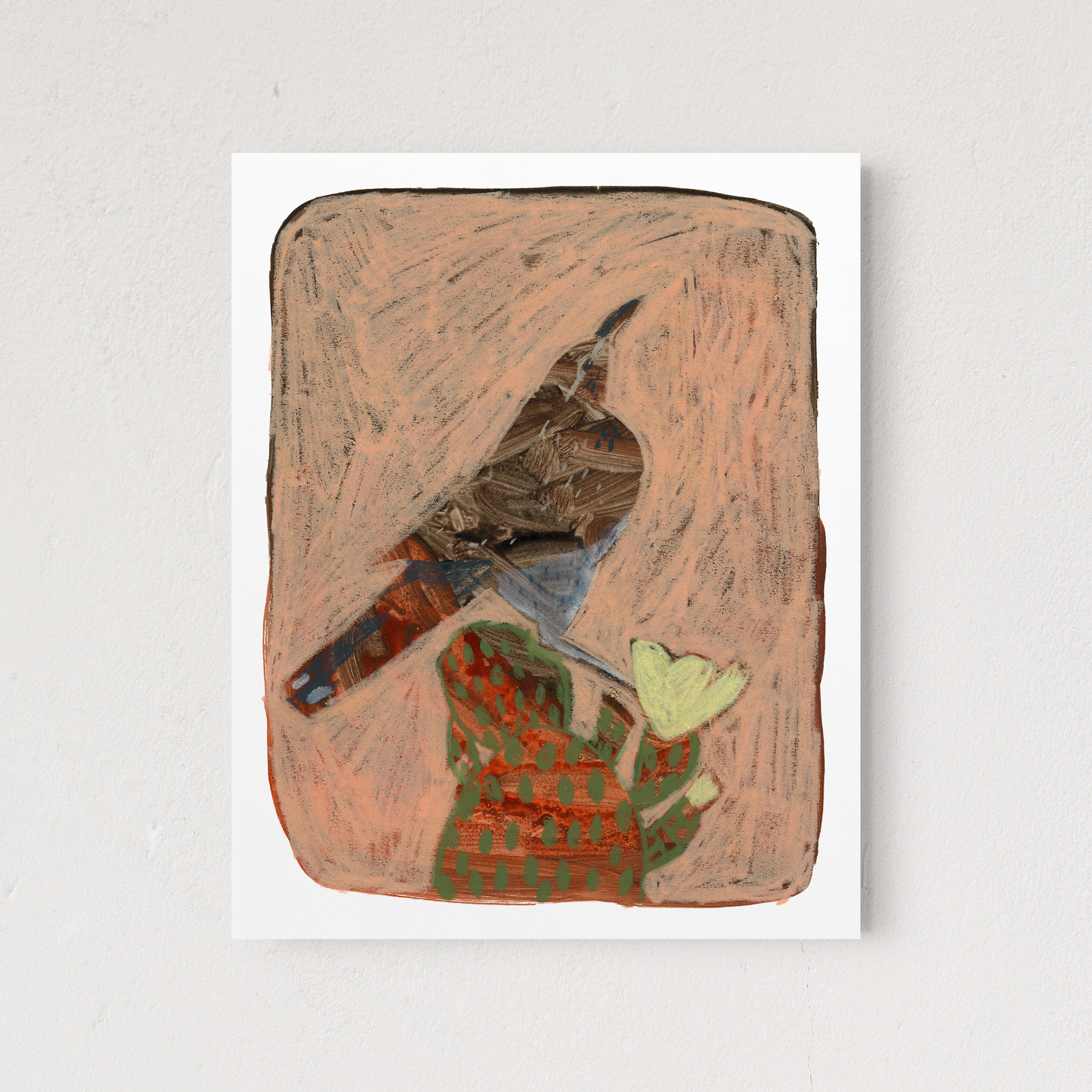 Cactus Wren and Flower