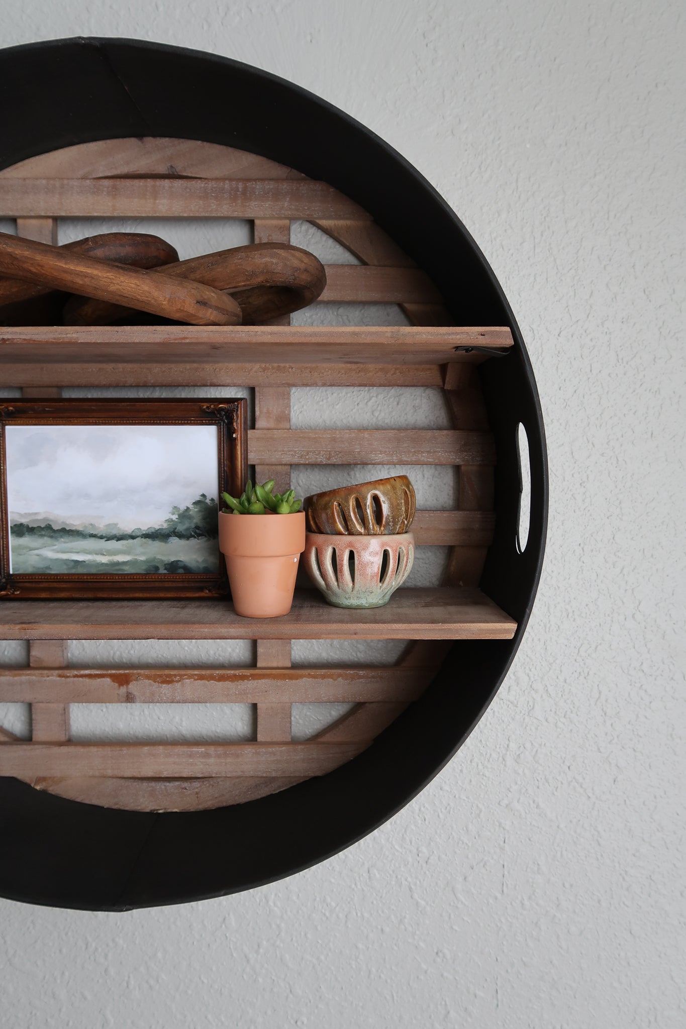 Wood + Metal Wall Shelf