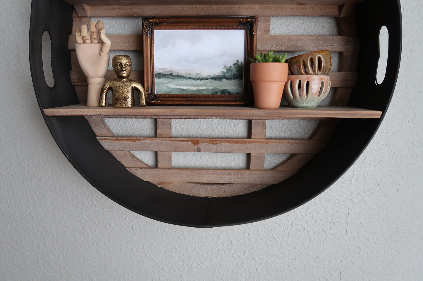 Wood + Metal Wall Shelf