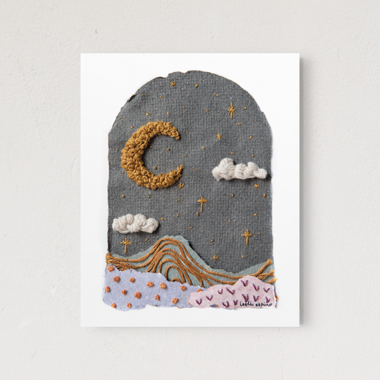 Paper Landscape with Moon